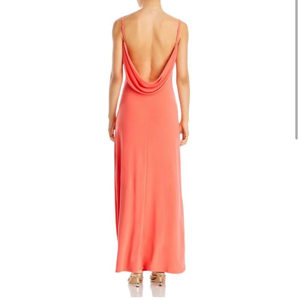 Aqua Womens Orange/Pink Open Back Long Formal Evening Dress Gown NWT -bridesmaid